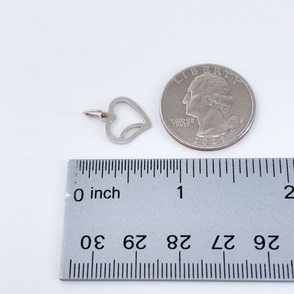 Vintage Sterling Silver 925 Openwork Heart Pendant - Picture 6 of 6